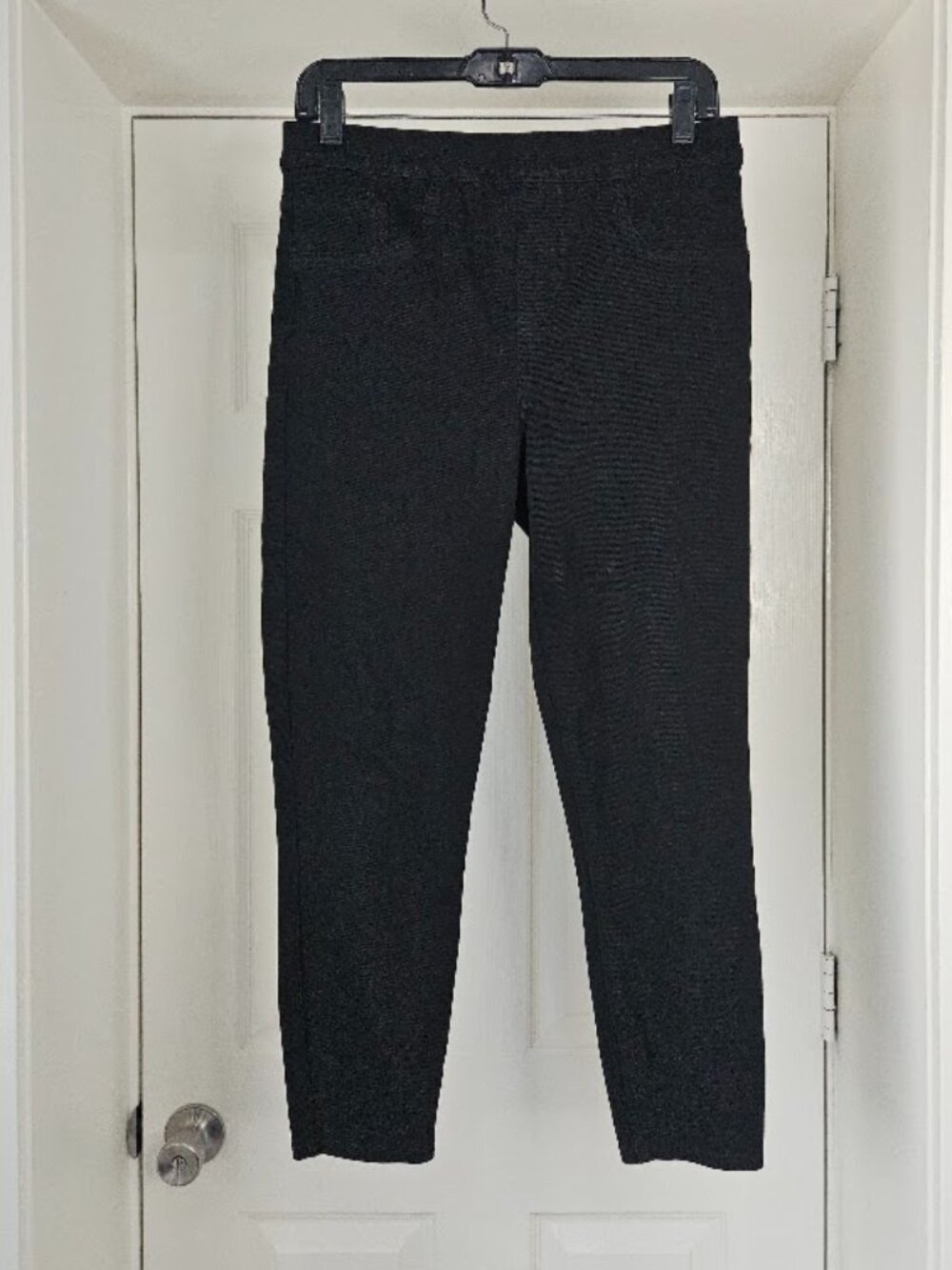 Spanx black jeggings denim jean skinny slim pants large grunge Gothic whimsigoth